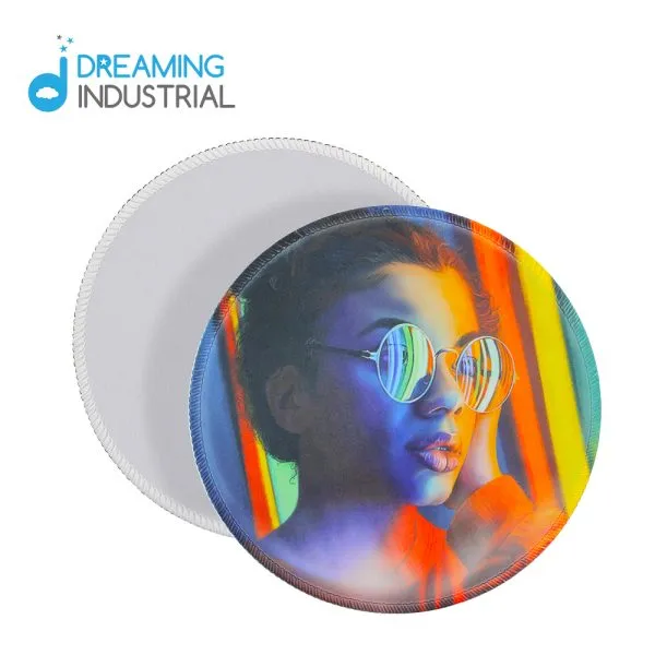 Sublimation Sewn Edge Photo Mouse Mat Sublimation Round Mouse Pad