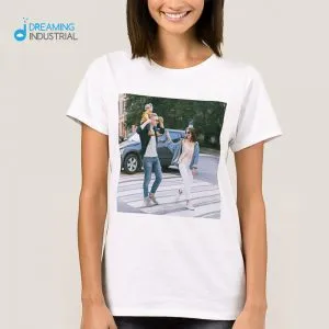 Ladies' Fit Sublimation T-Shirt 100% Polyester White T-Shirt for Heat Press Valentine's Gifts